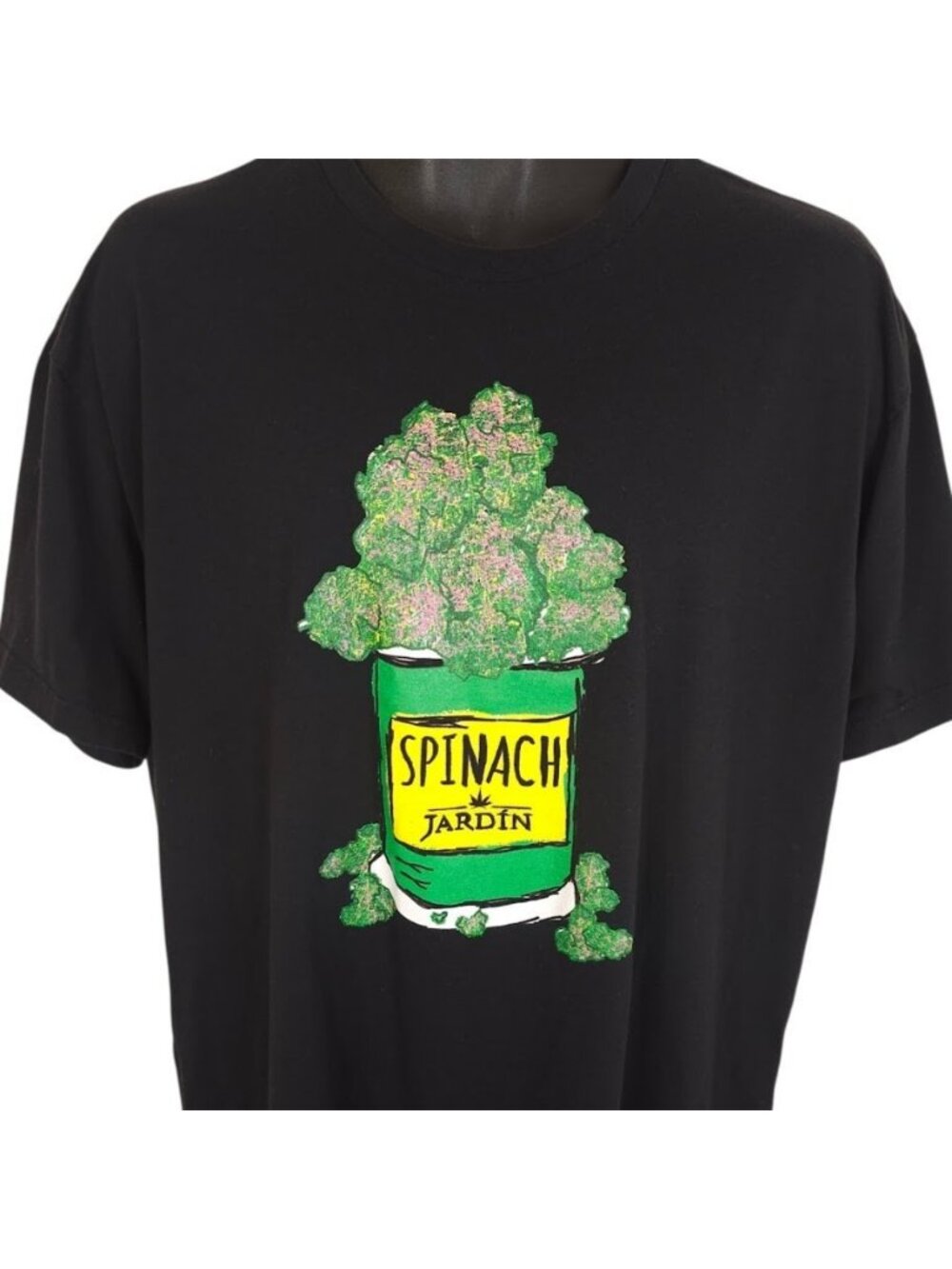 Cannabis T Shirt Mens Size XL Black Spinach Jardin Dispensary Las Vegas